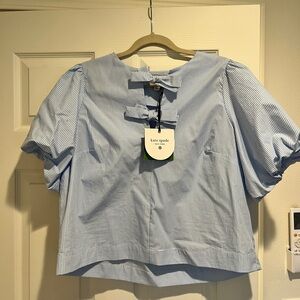 Kate Spade Light Blue Pinstripe Blouse